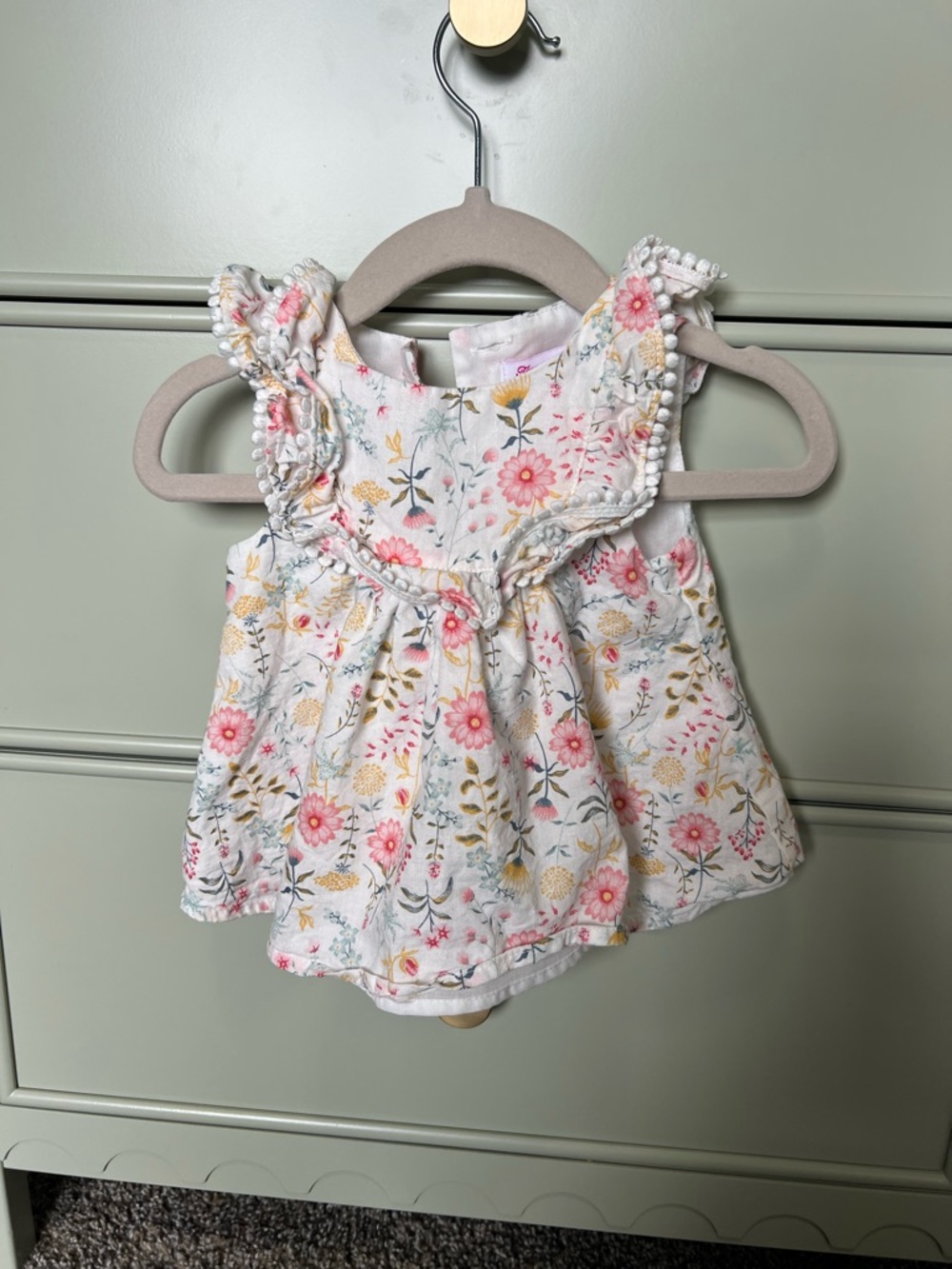 Tommy Bahama Baby Floral Dress - White with Pink & Yellow Flowers